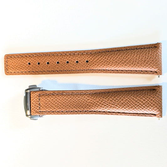 Enoksen Epsom Leather Watch Strap - Brown (20mm)