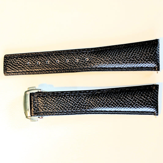 Enoksen Epsom Leather Watch Strap - Black (20mm)