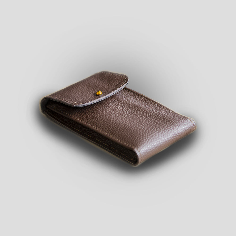 Enoksen Deerskin Single Leather Pouch - Brown & Bronze