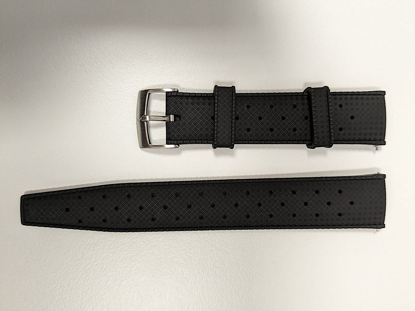 Enoksen Premium Tropic FKM Rubber Strap (20mm) - Quick-Release, Black & Steel