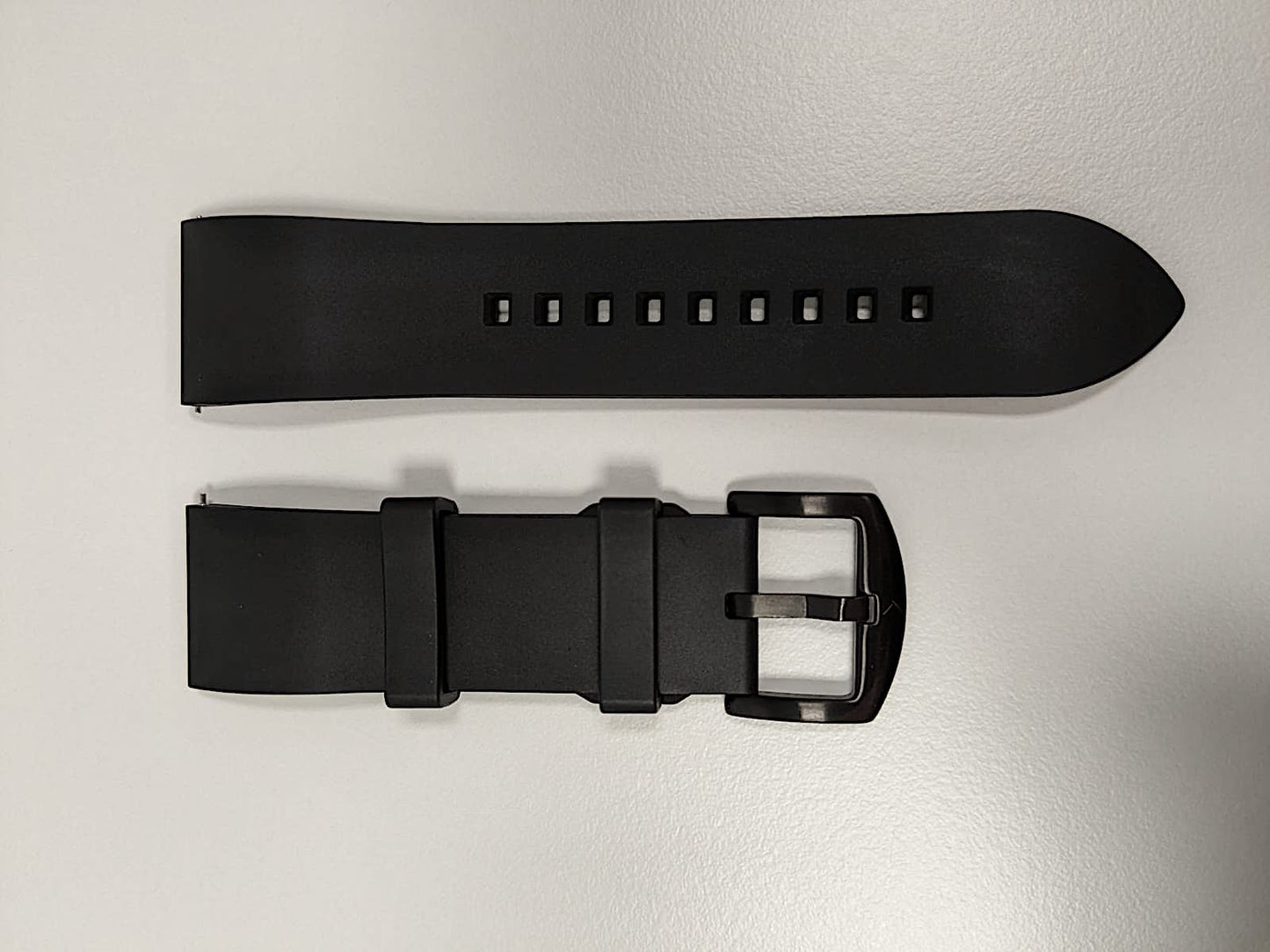 Enoksen Premium FKM Rubber Strap (24mm) - Quick-Release, Black & PVD Steel