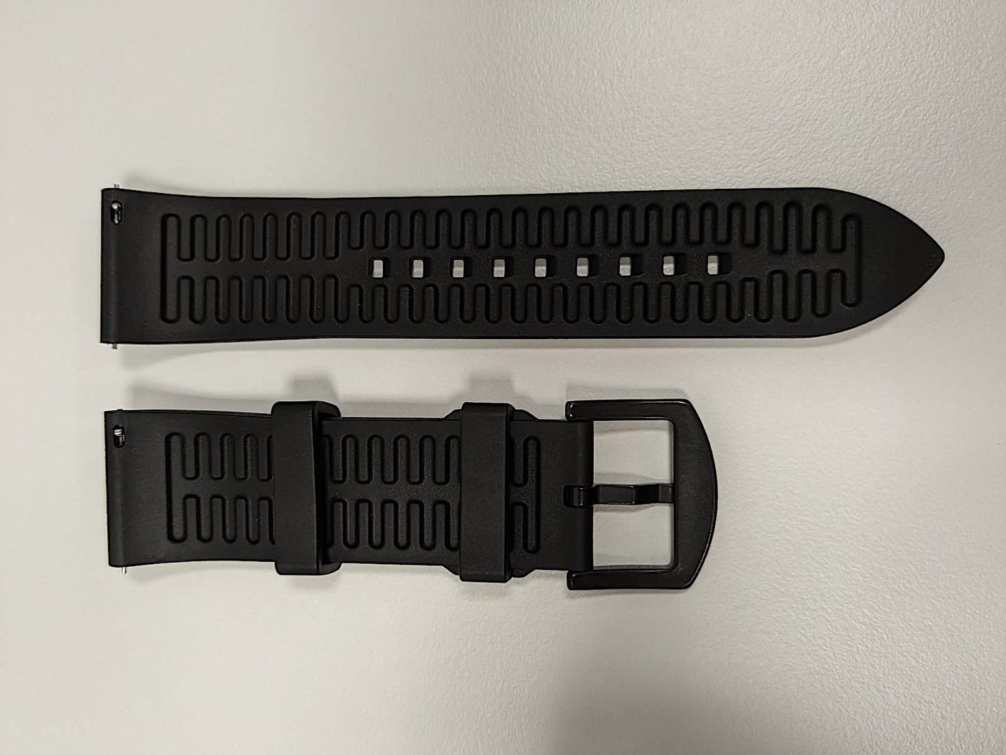 Enoksen Premium FKM Rubber Strap (24mm) - Quick-Release, Black & PVD Steel