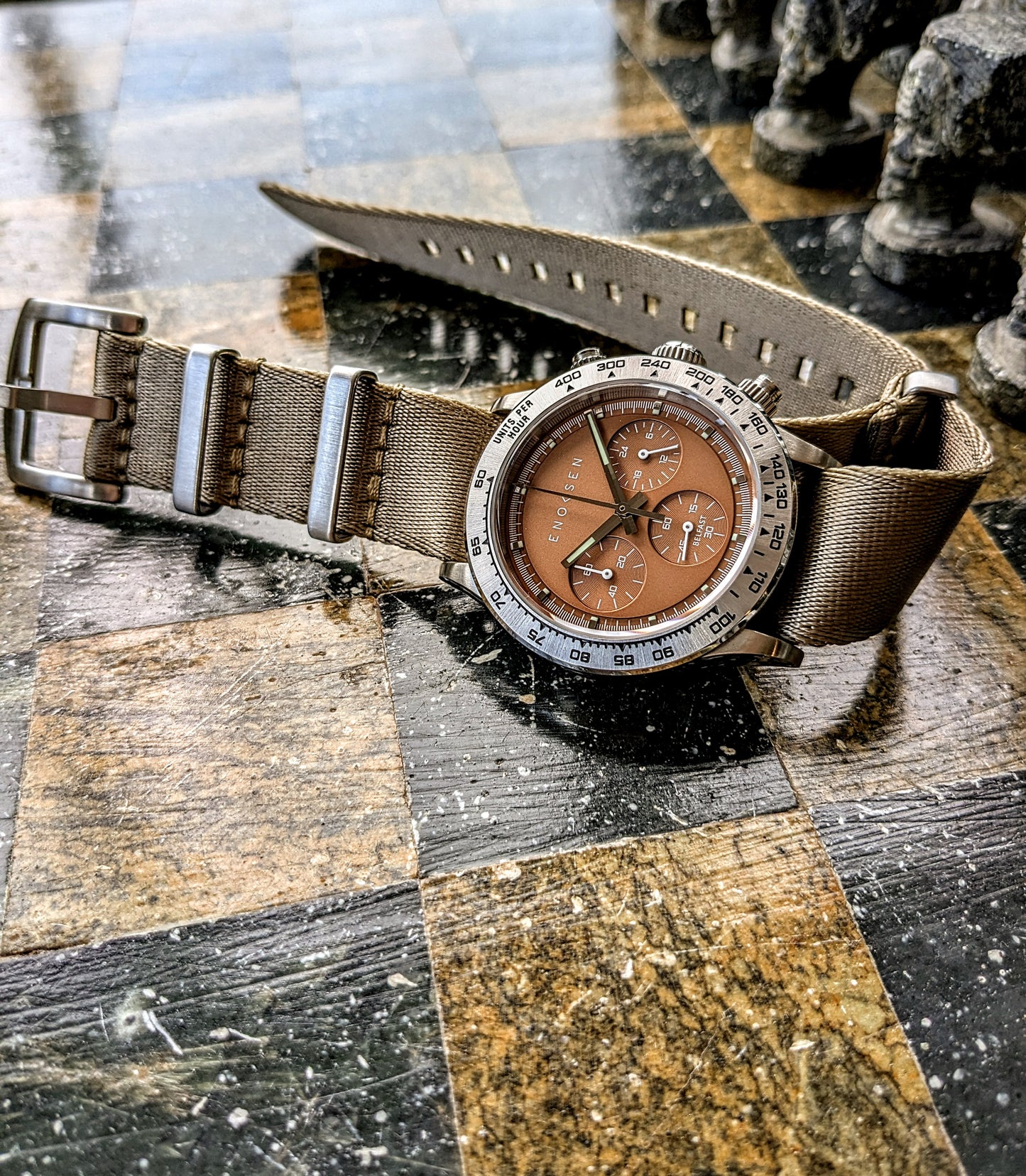 Enoksen 'KRONO' E08/D - Salmon Steel - 39MM