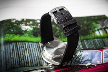 Enoksen Leather & Technical Cloth Strap - Black With Black Stitching (18, 20, 22 & 24mm)