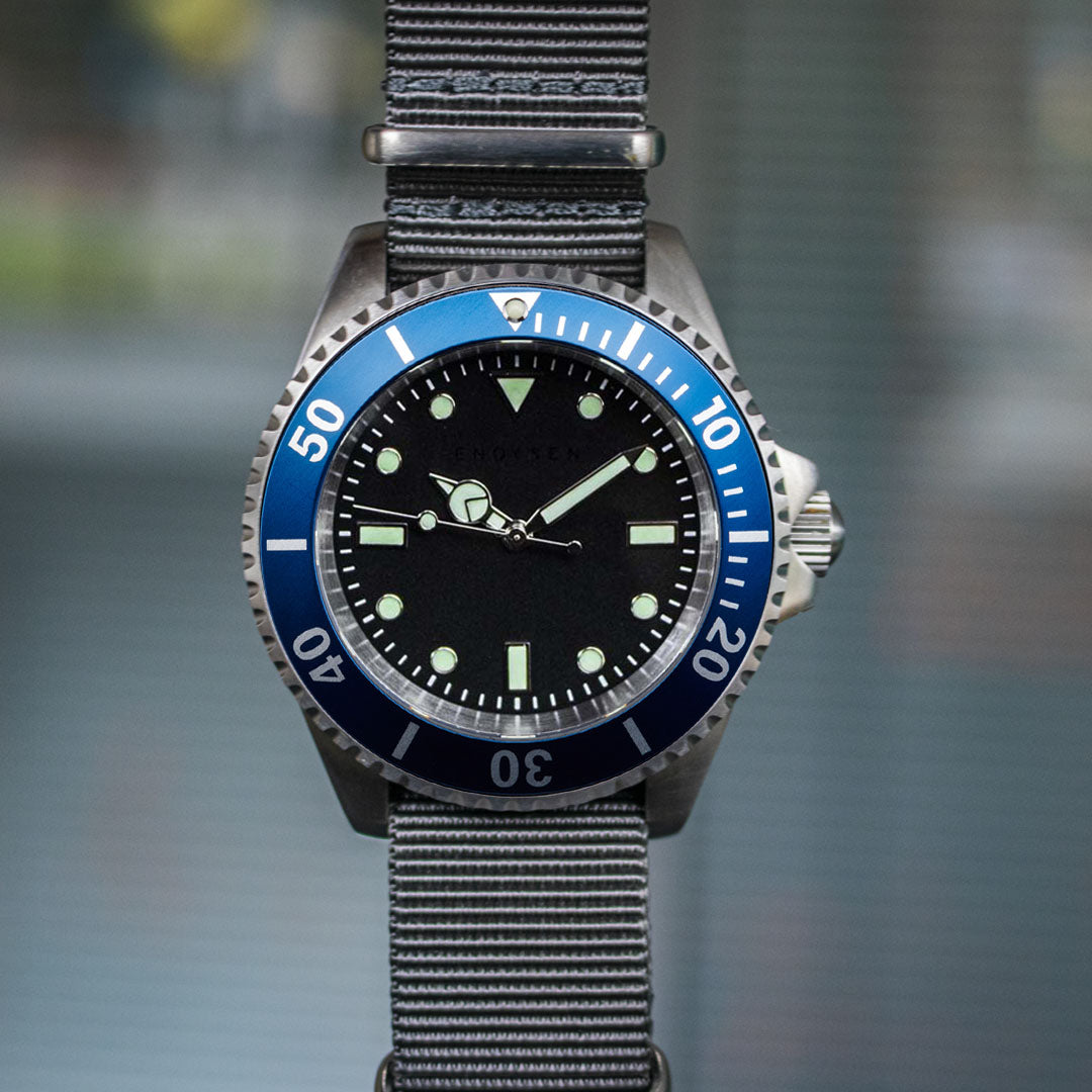 Enoksen 'Dive' E02/H Blue - Hybrid Diver's Watch - 41mm