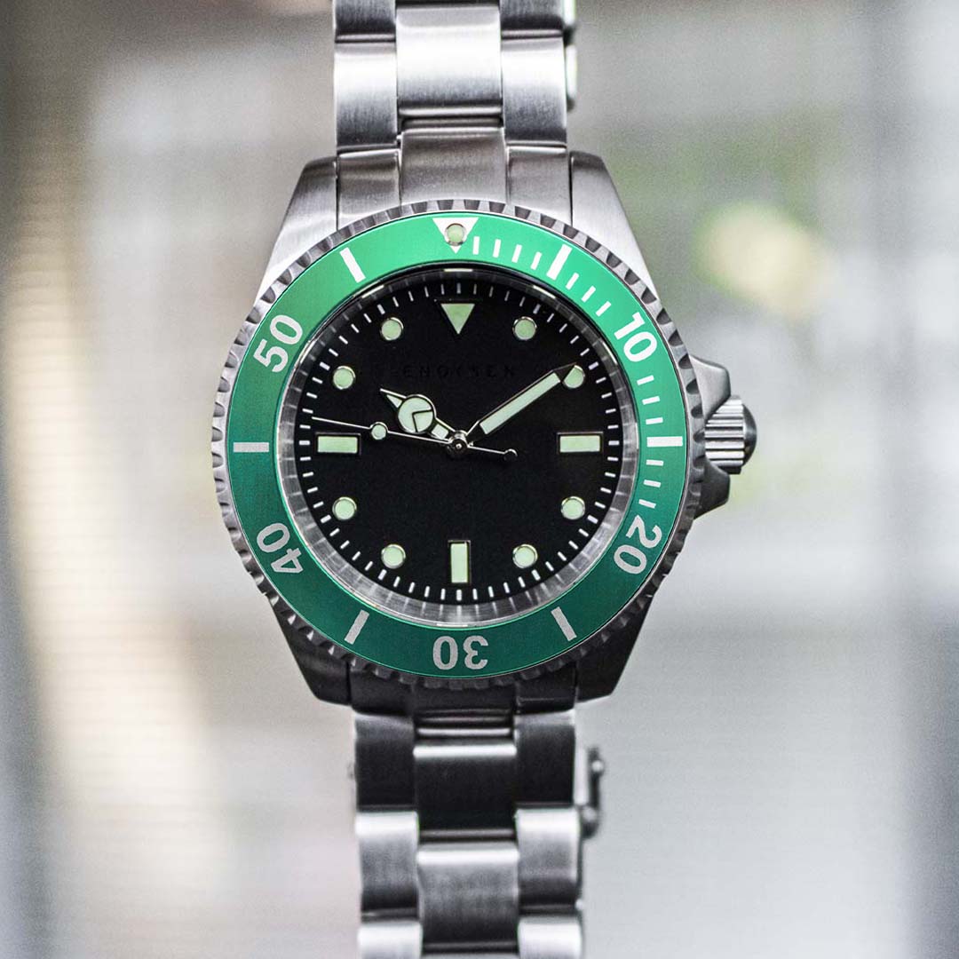 Enoksen 'Dive' E02/H Green Oyster - Hybrid Diver's Watch - 41mm