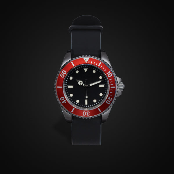 Enoksen 'Dive' E02/H Red - Hybrid Diver's Watch - 40mm