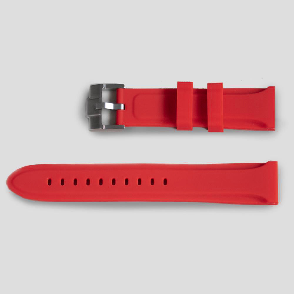 Enoksen Two Piece Rubber Watch Strap - Red (18, 20, 22 & 24mm)