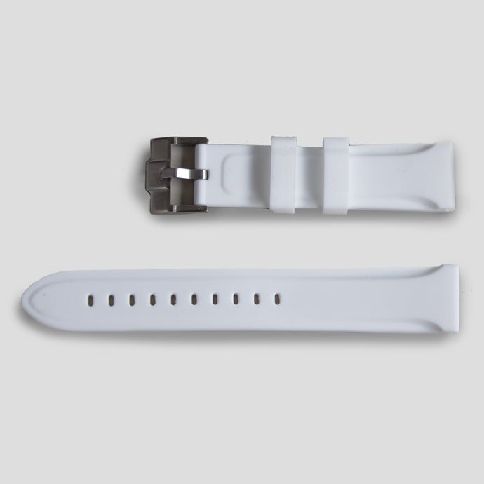 Enoksen Two Piece Rubber Watch Strap - White (18, 20, 22 & 24mm)