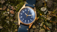 Enoksen 'Fly' E03/G Bronze Blue Swiss Edition - Mechanical Pilot's Watch - 39mm