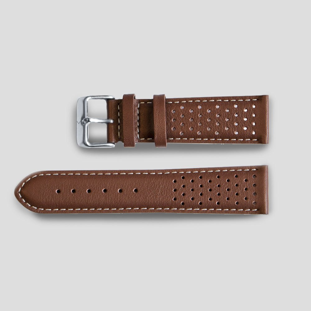 Enoksen Classic Leather Watch Strap - Brown (22mm)