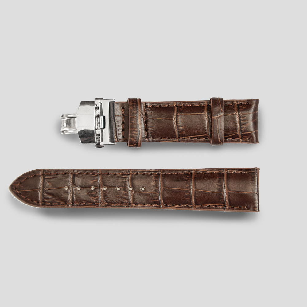 Enoksen Crocodile Watch Strap (18, 20mm) Brown or Black
